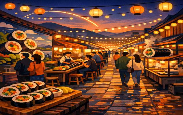 김천, 축제 열풍에 힘입어 250미터 길이의 ‘김밥 거리’ 조성