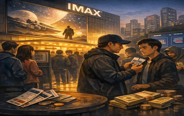 놀란 감독의 ‘오디세이’ 개봉으로 IMAX 티켓 구매 열풍이 불자, 암표상들이 서울로 몰려들었다