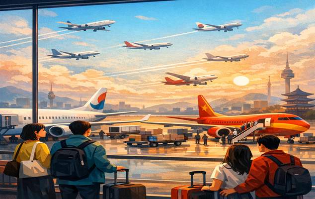 한국과 중국, 여행 수요가 코로나19 이전 수준을 넘어 회복되면서 주간 항공편 70편 증편