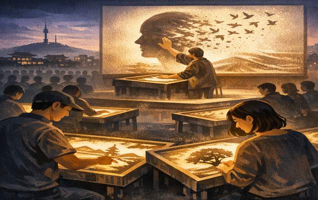 무대에 올라보세요: 서울의 새로운 참여형 작품, 200명의 관객이 그림을 그리고 지우며 서로 연결할 수 있게 해줍니다
