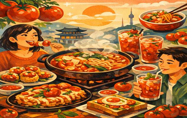 토마토 열풍: 한국에서 가장 사랑받는 과일이 간식부터 매콤한 전골까지 어떻게 새롭게 재해석되고 있는지